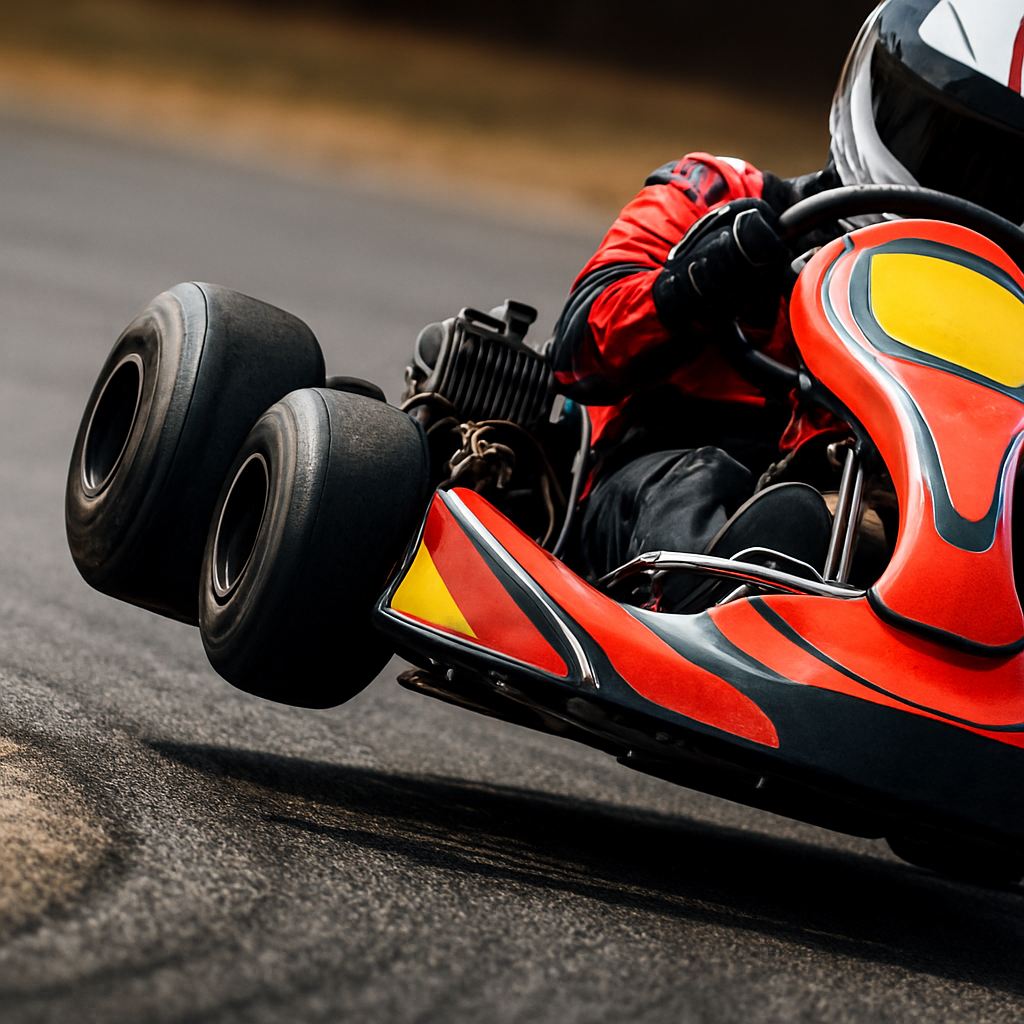 La física del kart en curva: por qué levantar la rueda interior